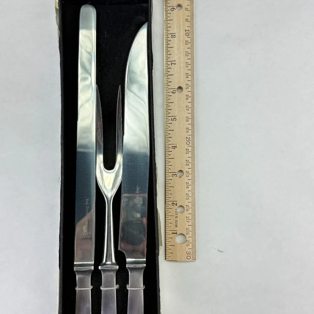 Vintage Chef Pierre Hot Forged Stainless 3 Pc Carving Knife Set In Original Box